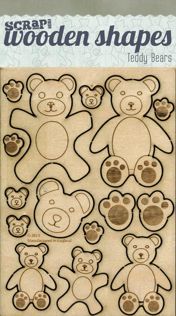 20 x Tedy bear 3cm en bois forme coquillages Cardmaking Scrapbooking Craft