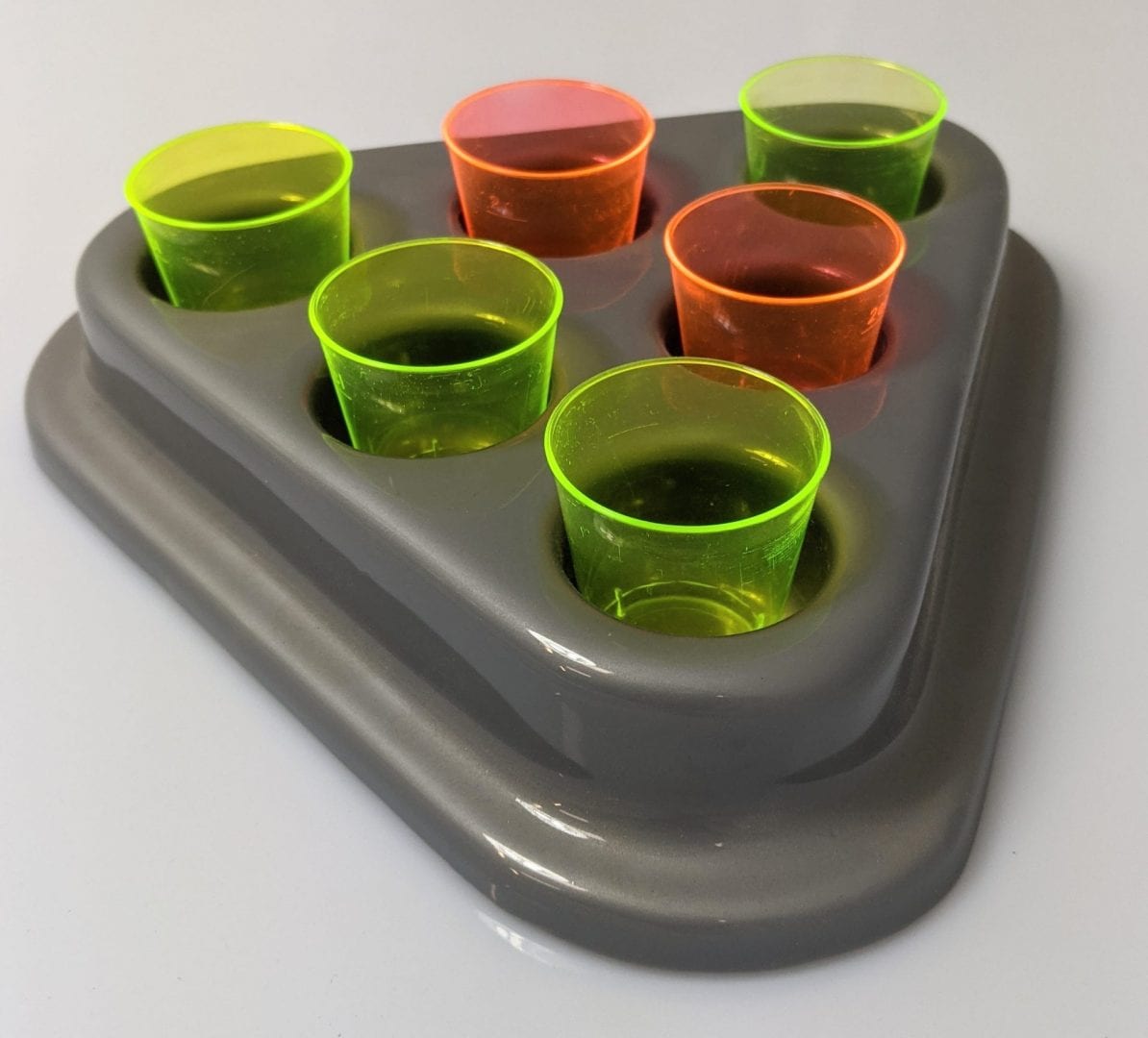 Shot Glass Serving Tray 6 Shot Glasses tray for pubs & bars PURPLE 