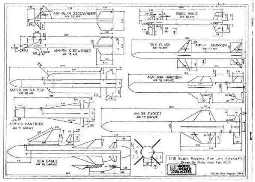 MISSILES FOR JET AIRCRAFT 1:10 Scale