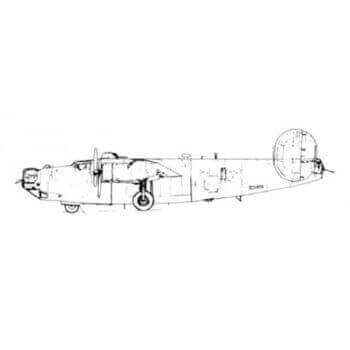 Consolidated-Vultee B-24 J Liberator Line Drawing 2983