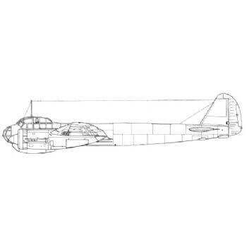 Junkers JU 88A Line Drawing 3097