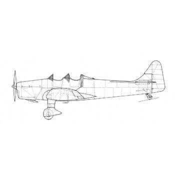 Miles M.14A Magister Line Drawing 3058
