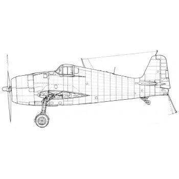 F6F-3/5 Hellcat Line Drawing 3045