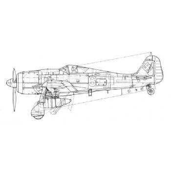 Focke Wulf FW190 Line Drawing 2993