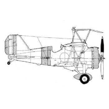 Curtiss F9C-2  Sparrow Hawk Line Drawing 2832