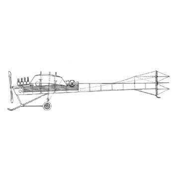 Antoinette Monoplane Line Drawing 2797