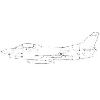 Fiat G91 Line Drawing 2715