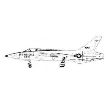 F105B Thunderchief Line Drawing 2713