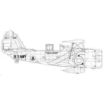 Curtiss SBC-3, XSBC -4 And SPC -4 Cleveland 1 Line Drawing 2671