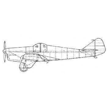 Miles M.2L Hawk Speed Six Line Drawing 2063