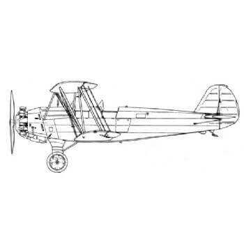 Focke Wulf FW44 Line Drawing 2883