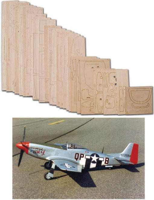 N.A. P-51D Mustang (69") - Laser Cut Wood Pack